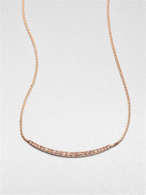 michael kors gold pave bar necklace|Michael Kors chain link necklace.